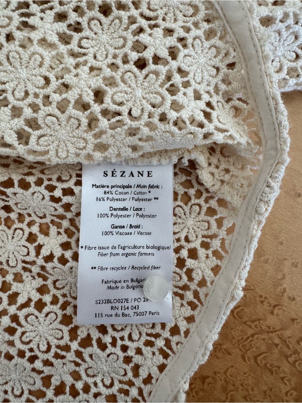 Sézane Yumi blouse in Cream - Picture 4 of 5